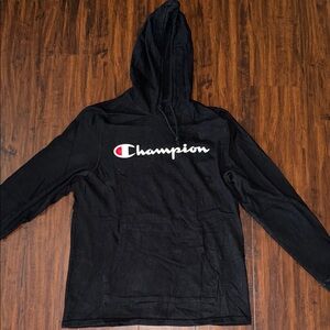 Mens Champion Black Pullover Hoodie